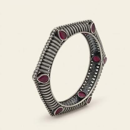 DIVYORO HEXAGONAL RUBY TEXTURED KADA
