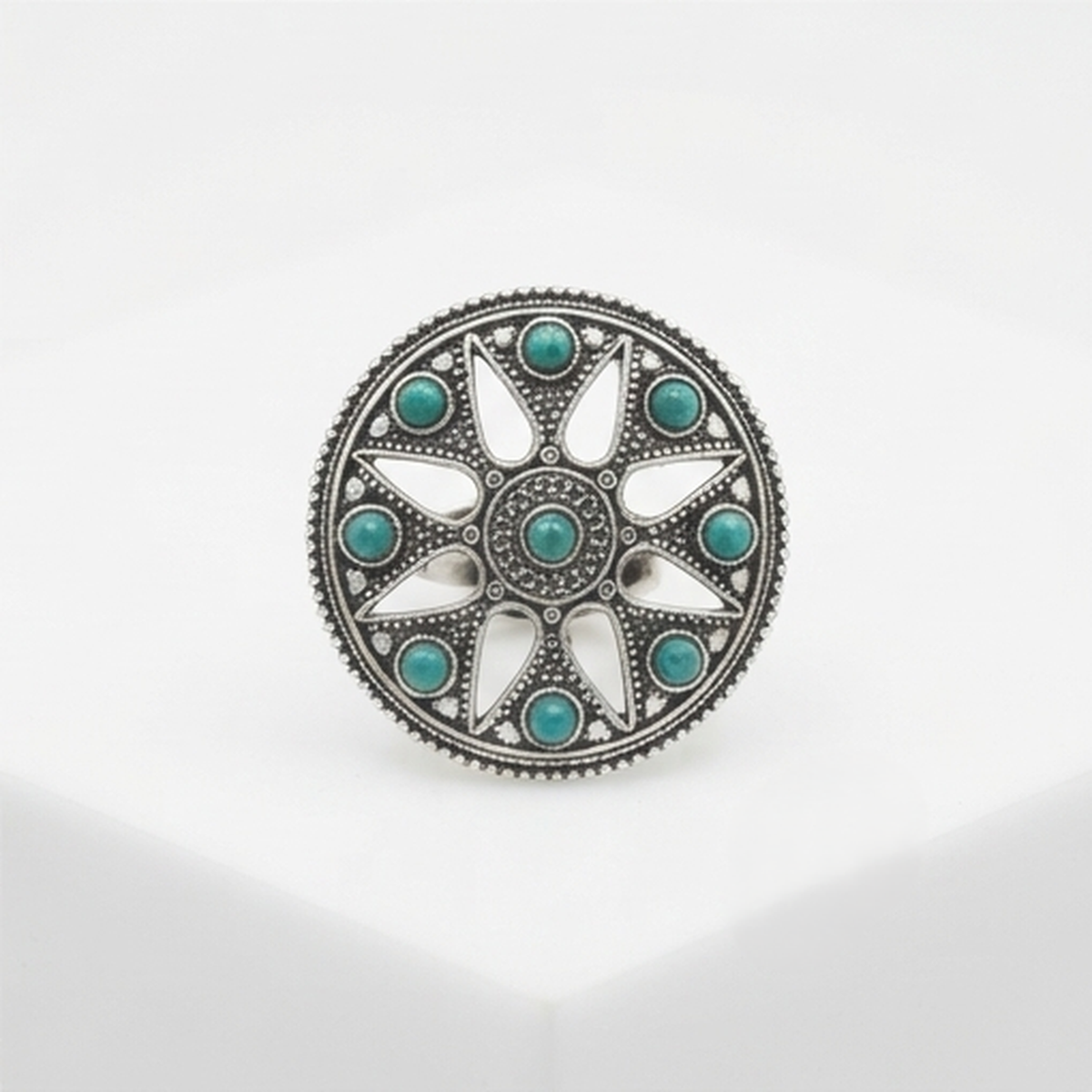 DIVYORO OXIDIZED MANDALA RING