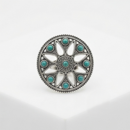 DIVYORO OXIDIZED MANDALA RING