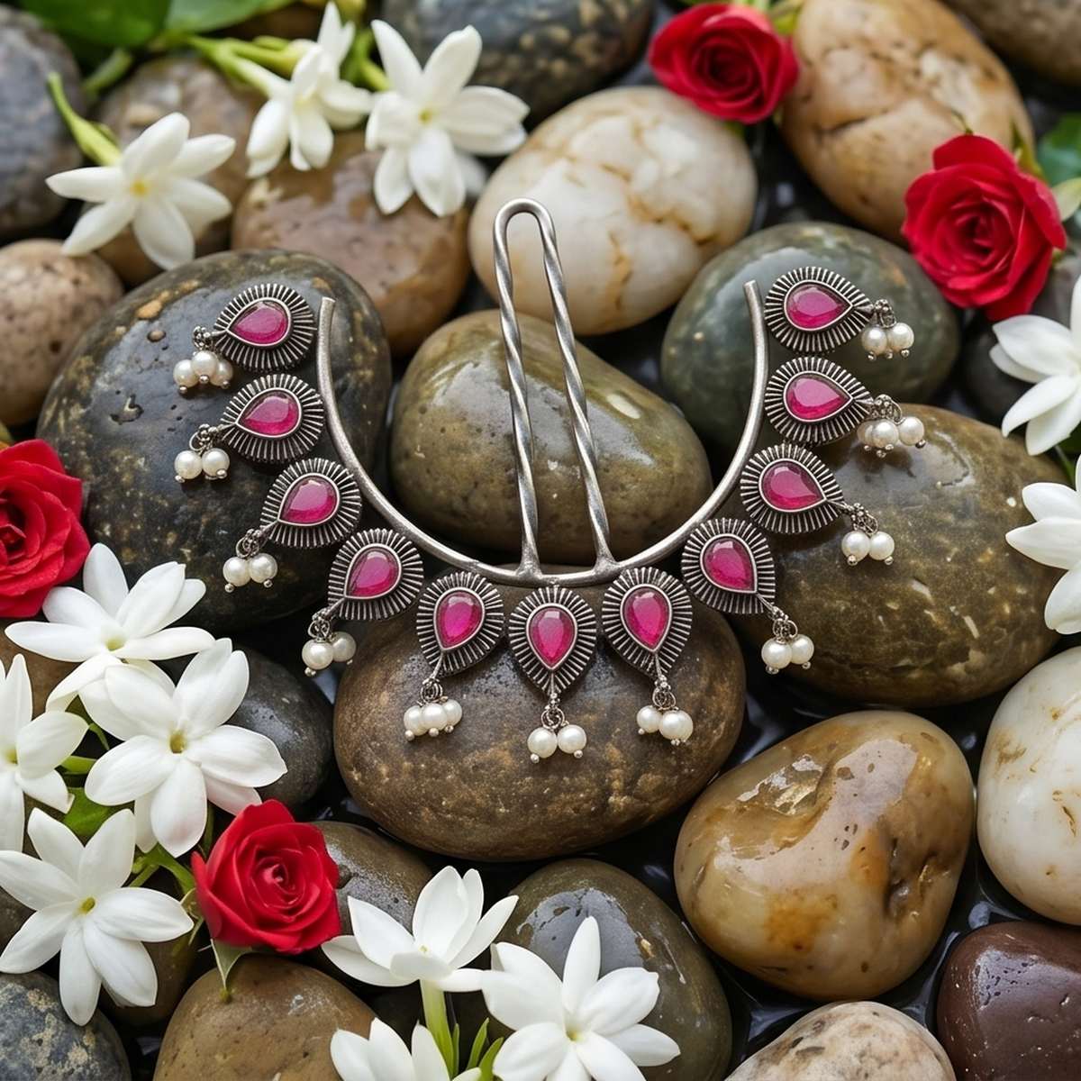 DIVYORO PINK STONE CHAND JUDA-PIN