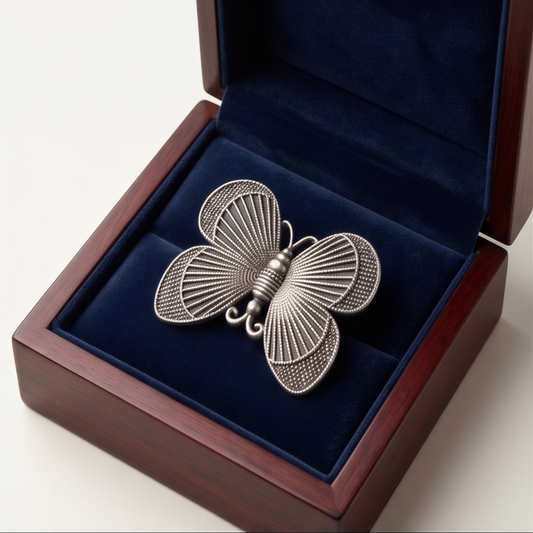 DIVYORO OXIDIZED SILVER BUTTERFLY JUDA-PIN