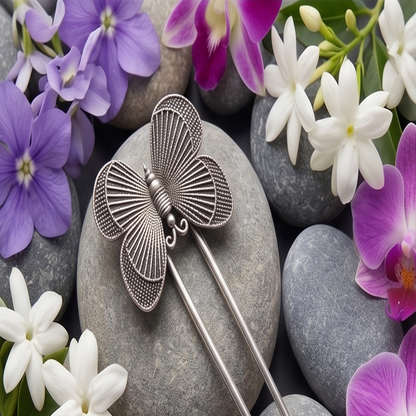 DIVYORO OXIDIZED SILVER BUTTERFLY JUDA-PIN