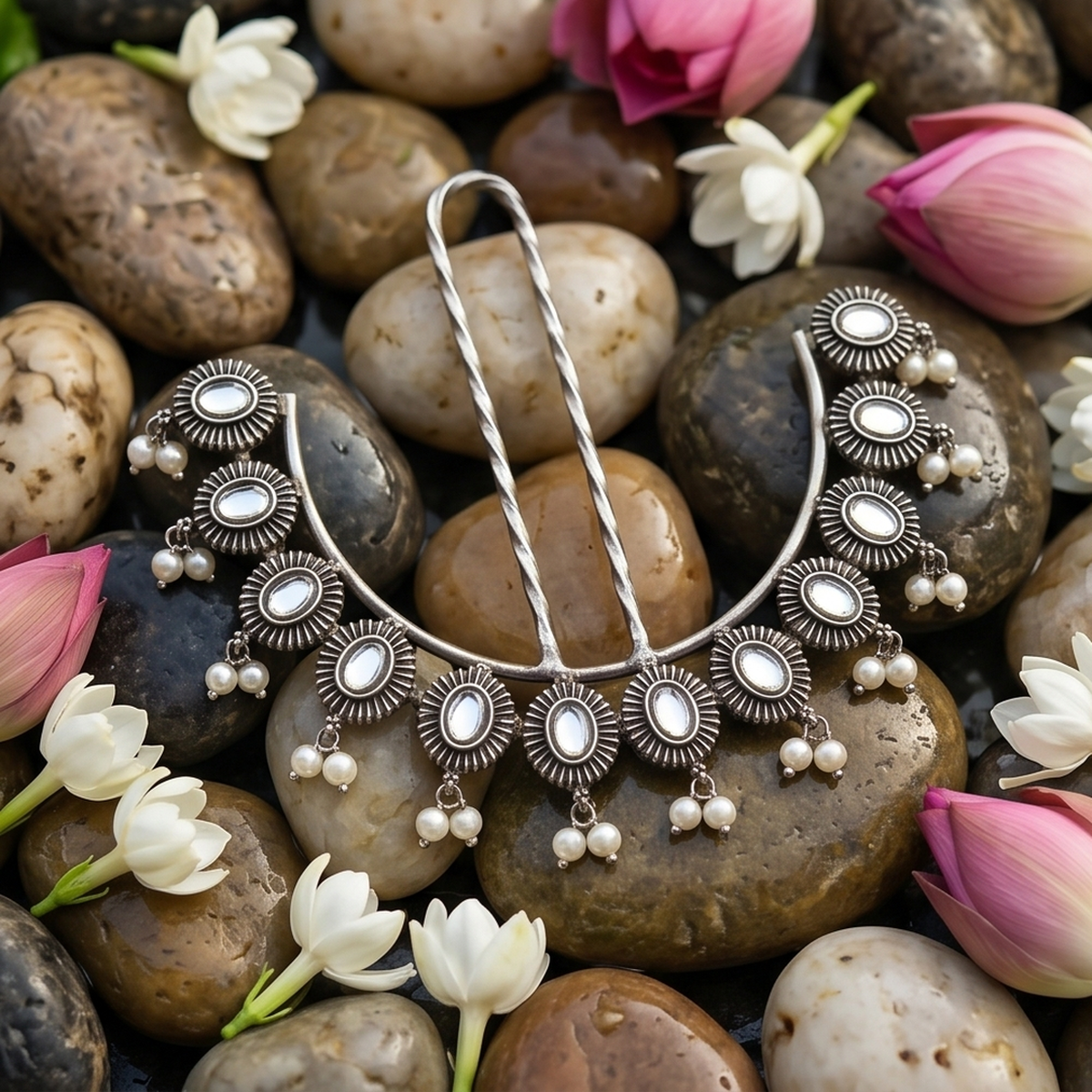 DIVYORO KUNDAN PEARL JUDA PIN
