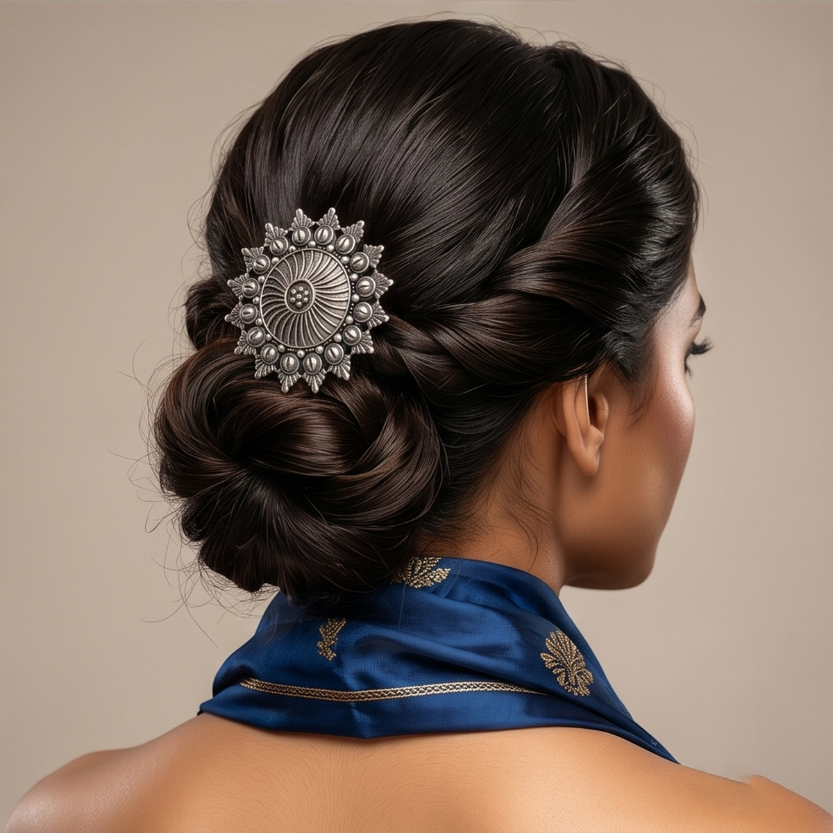 DIVYORO ANTIQUE SUNBURST HAIR PIN