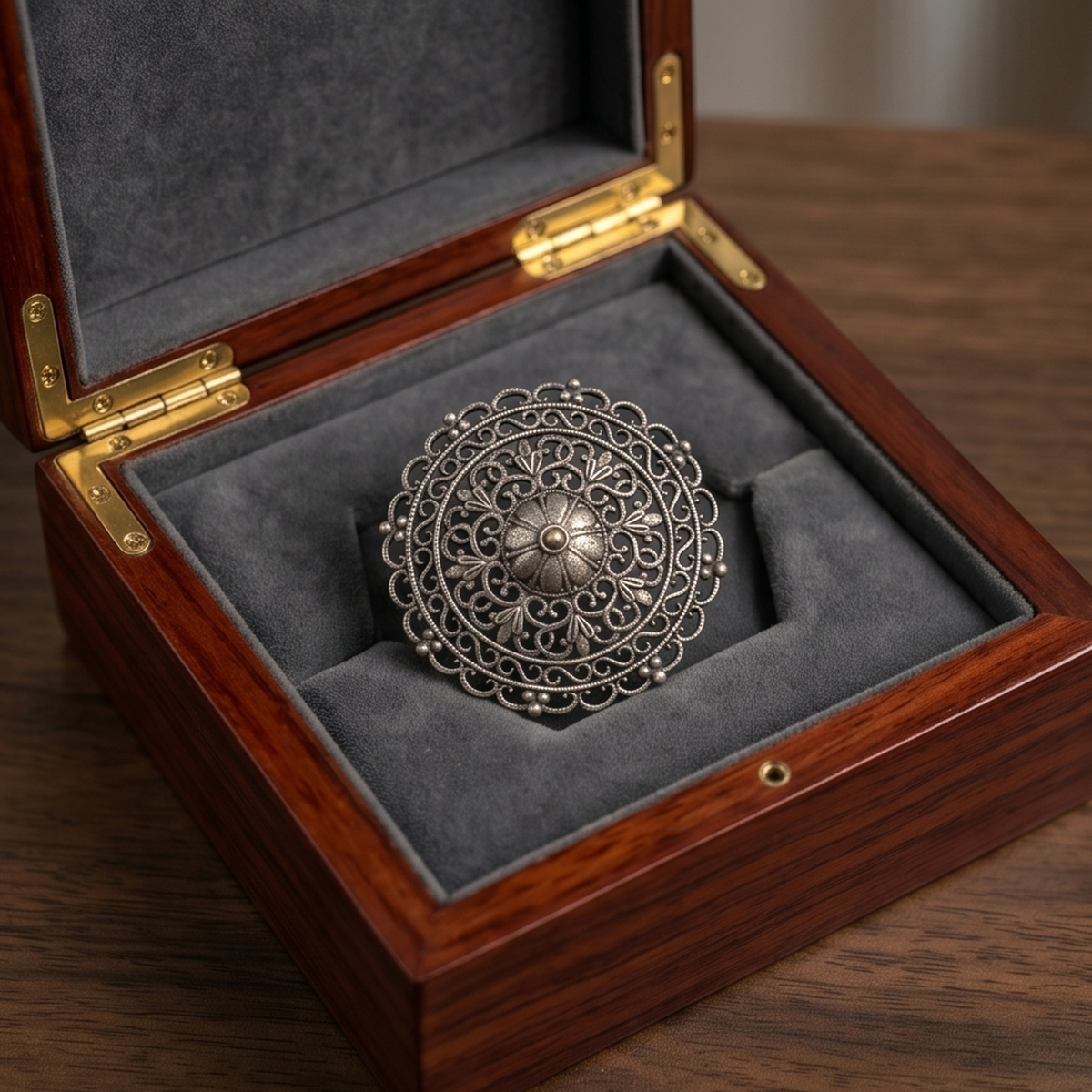 DIVYORO ANTIQUE MESH FILIGREE HAIR PIN