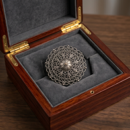 DIVYORO ANTIQUE MESH FILIGREE HAIR PIN