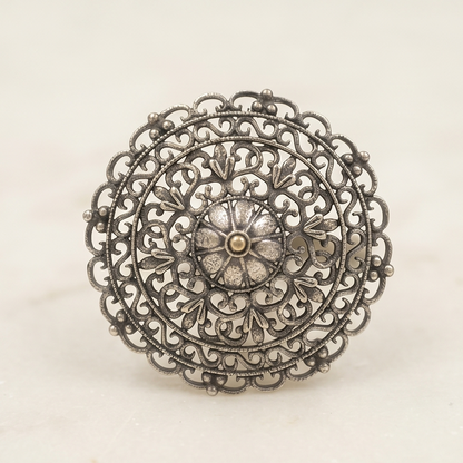 DIVYORO ANTIQUE MESH FILIGREE HAIR PIN