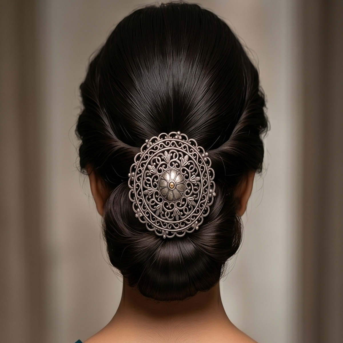 DIVYORO ANTIQUE MESH FILIGREE HAIR PIN