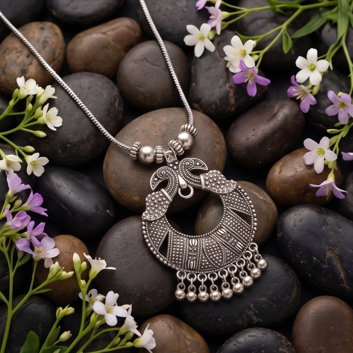 DIVYORO CRESCENT BIRD GHUNGROO PENDANT