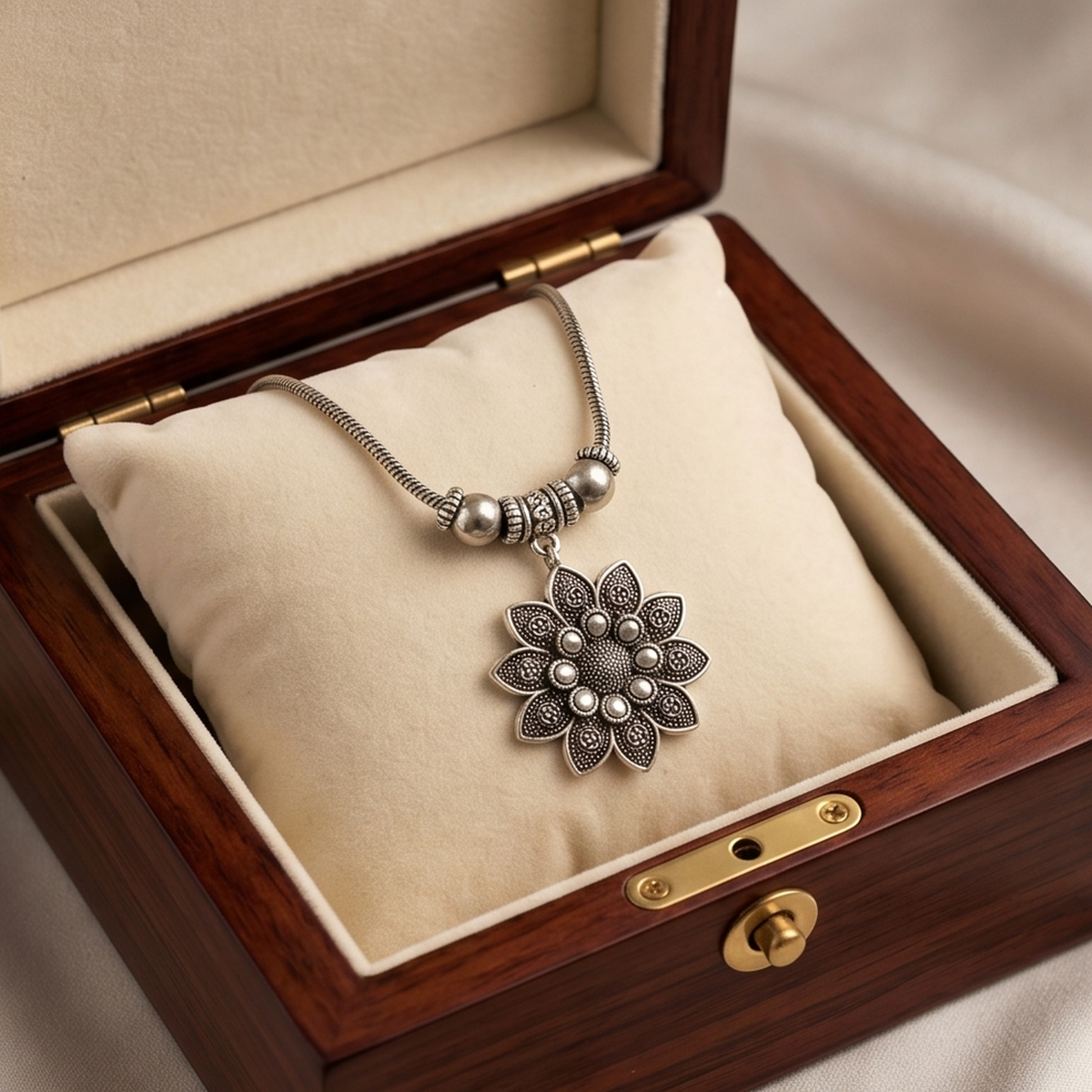 DIVYORO FLORAL MANDALA CHAIN PENDANT