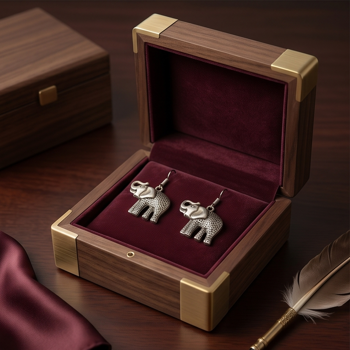 DIVYORO SILVER ELEPHANT DROPS
