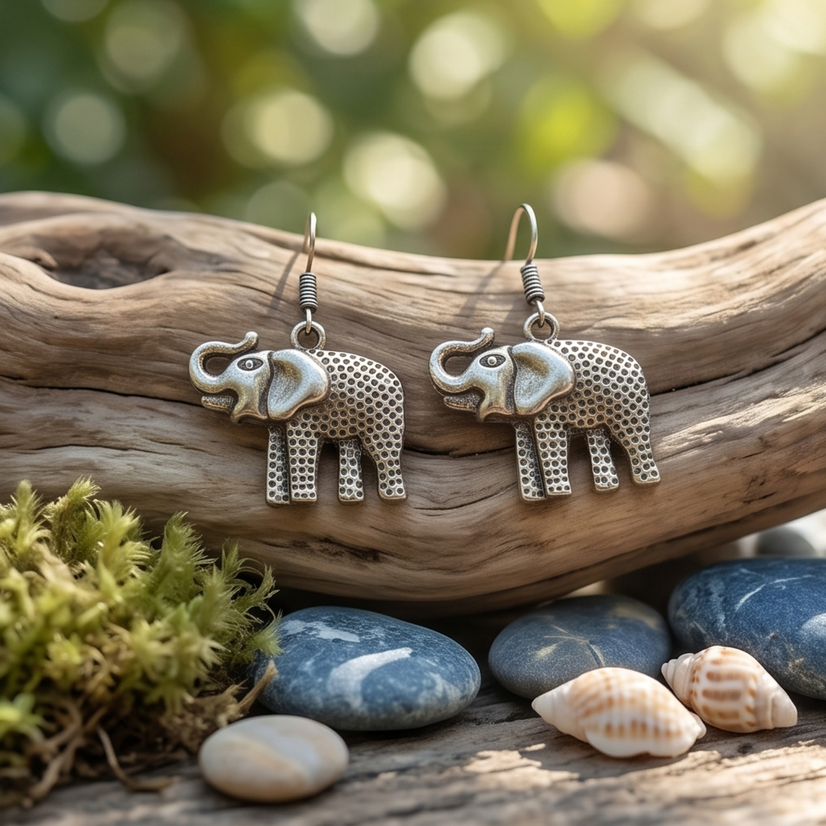 DIVYORO SILVER ELEPHANT DROPS