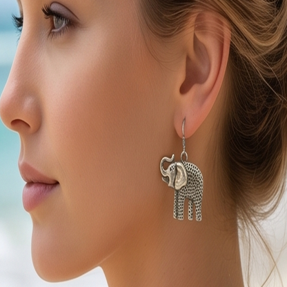 DIVYORO SILVER ELEPHANT DROPS