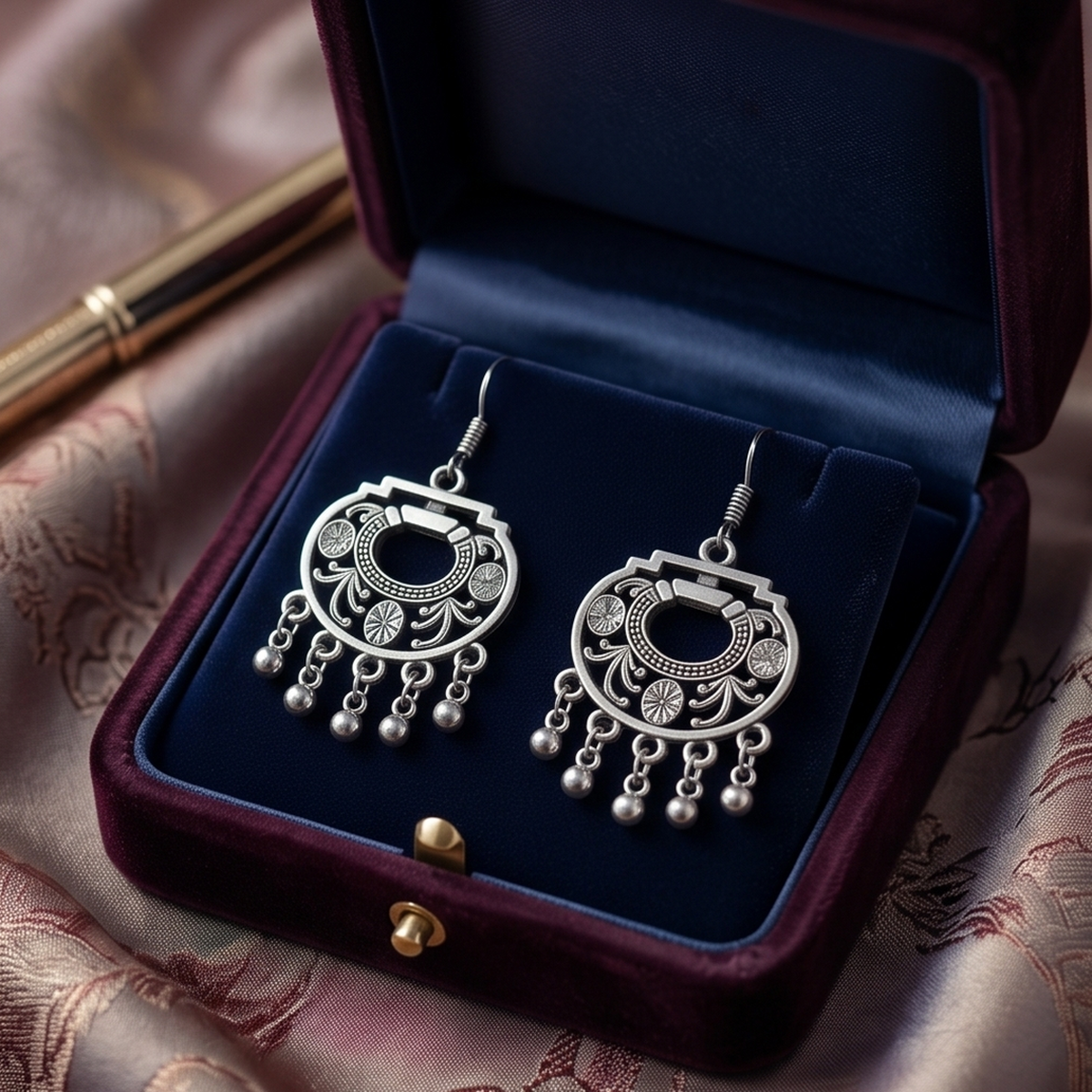 DIVYORO SILVER FILIGREE DROPS