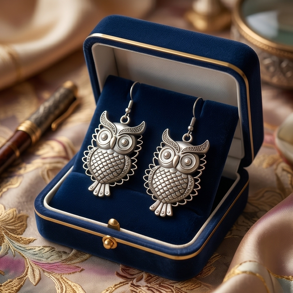 DIVYORO SILVER OWL DANGLES