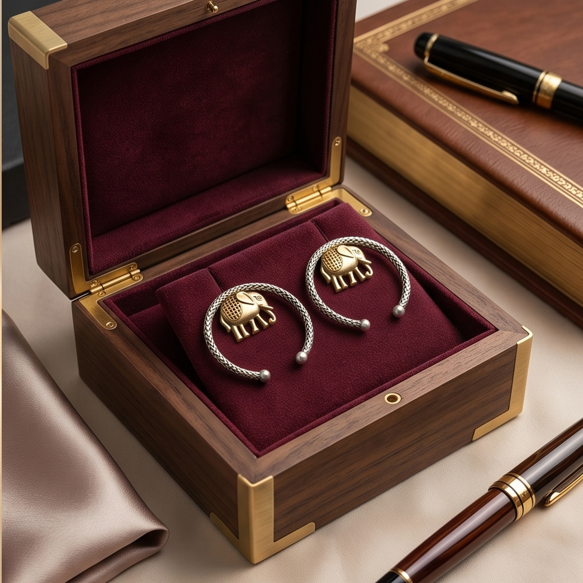 DIVYORO GOLD ELEPHANT HOOPS