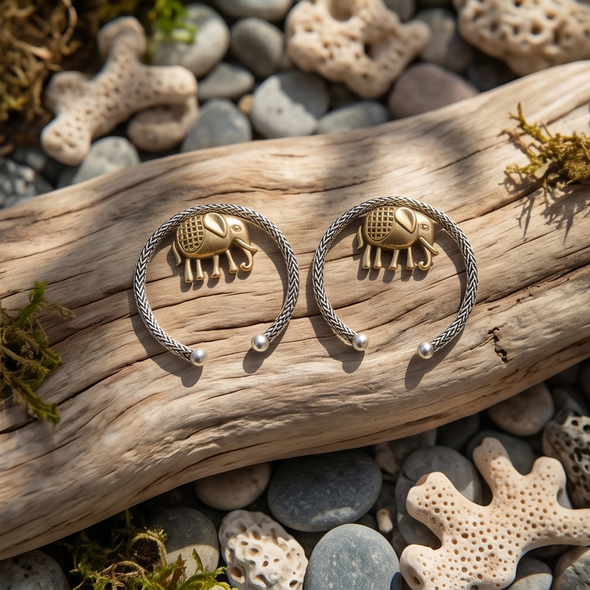 DIVYORO GOLD ELEPHANT HOOPS