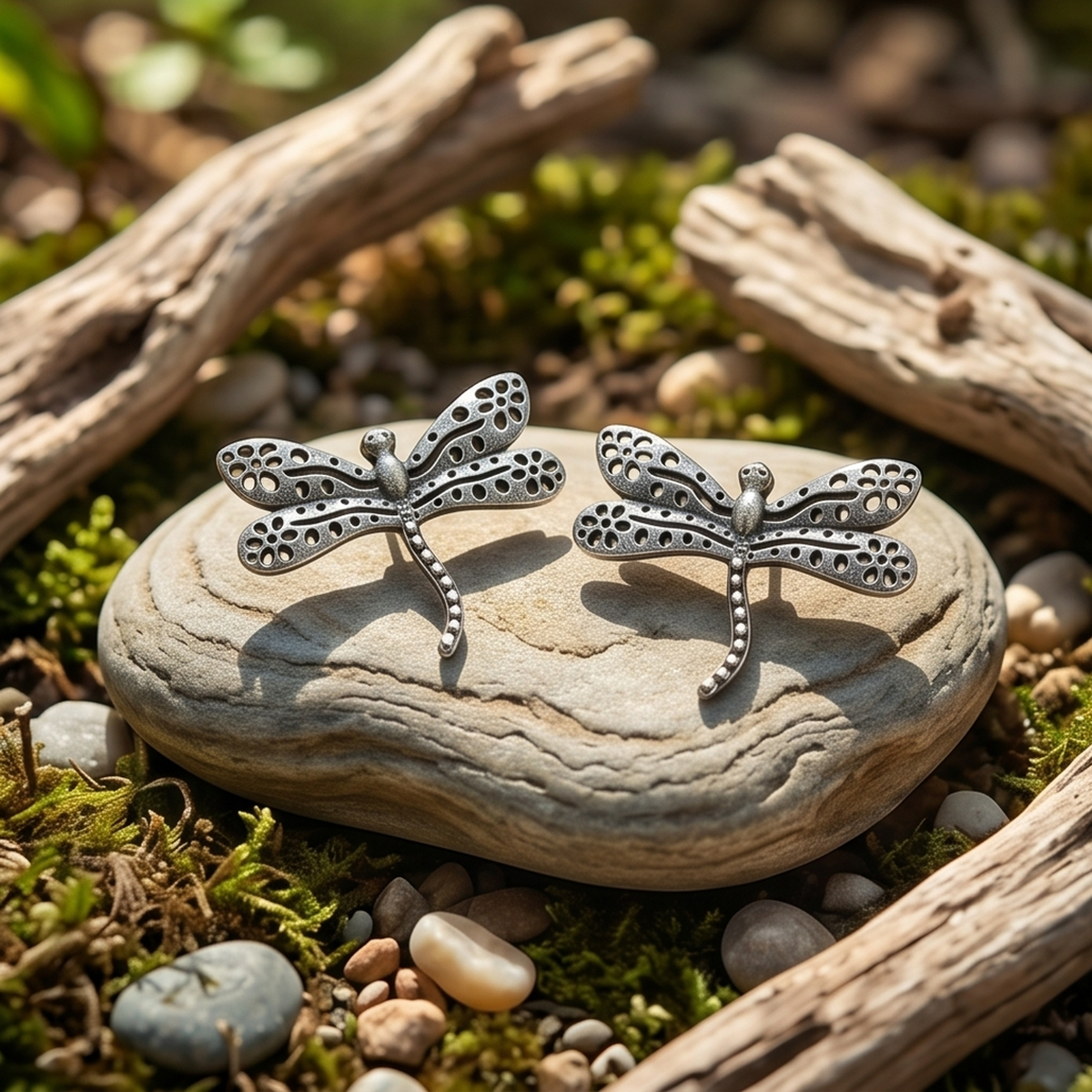 DIVYORO SILVER DRAGONFLY STUDS