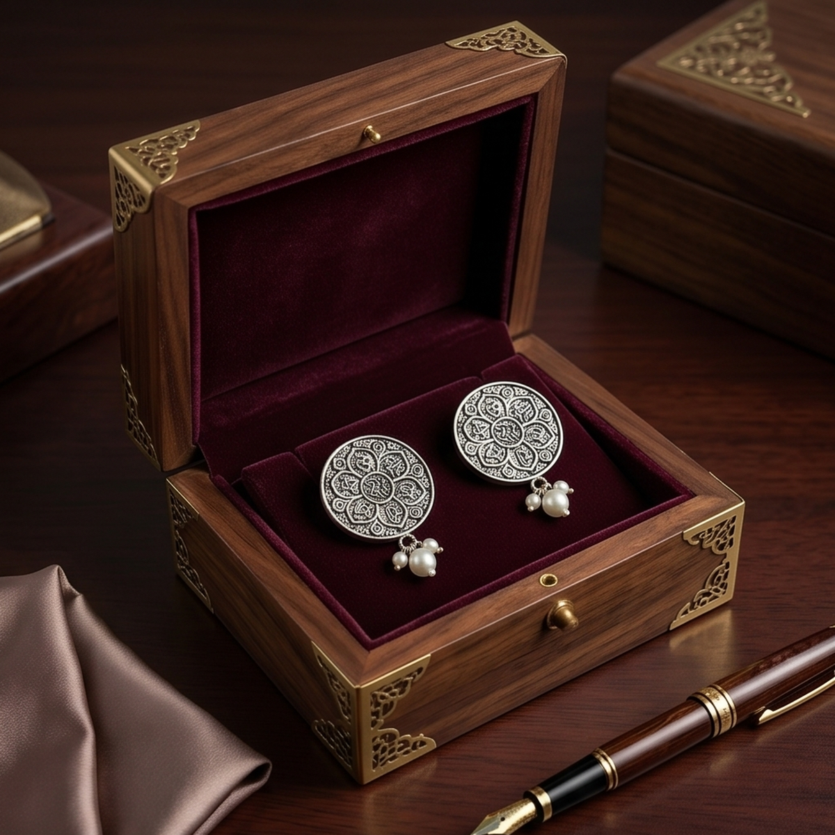 DIVYORO OM MANDALA STUDS
