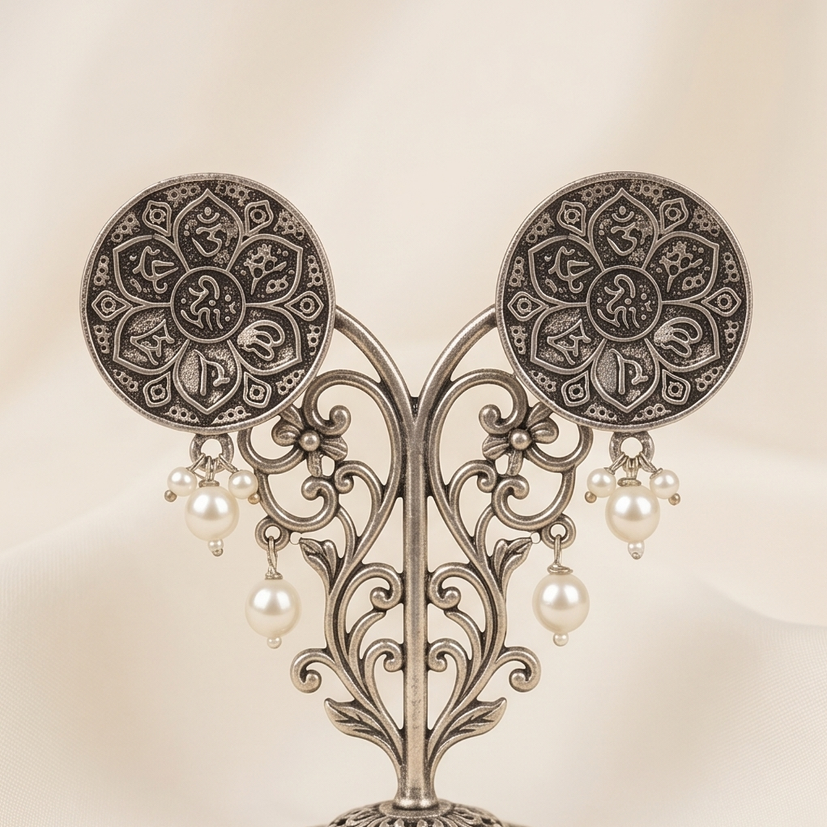 DIVYORO OM MANDALA STUDS