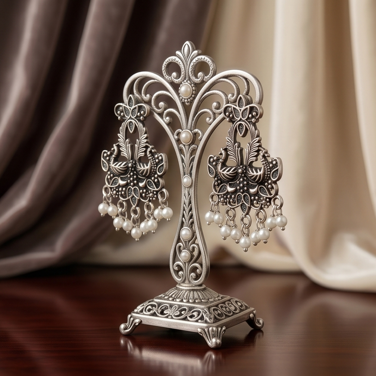 DIVYORO PEARL SILVER CHANDELIERS
