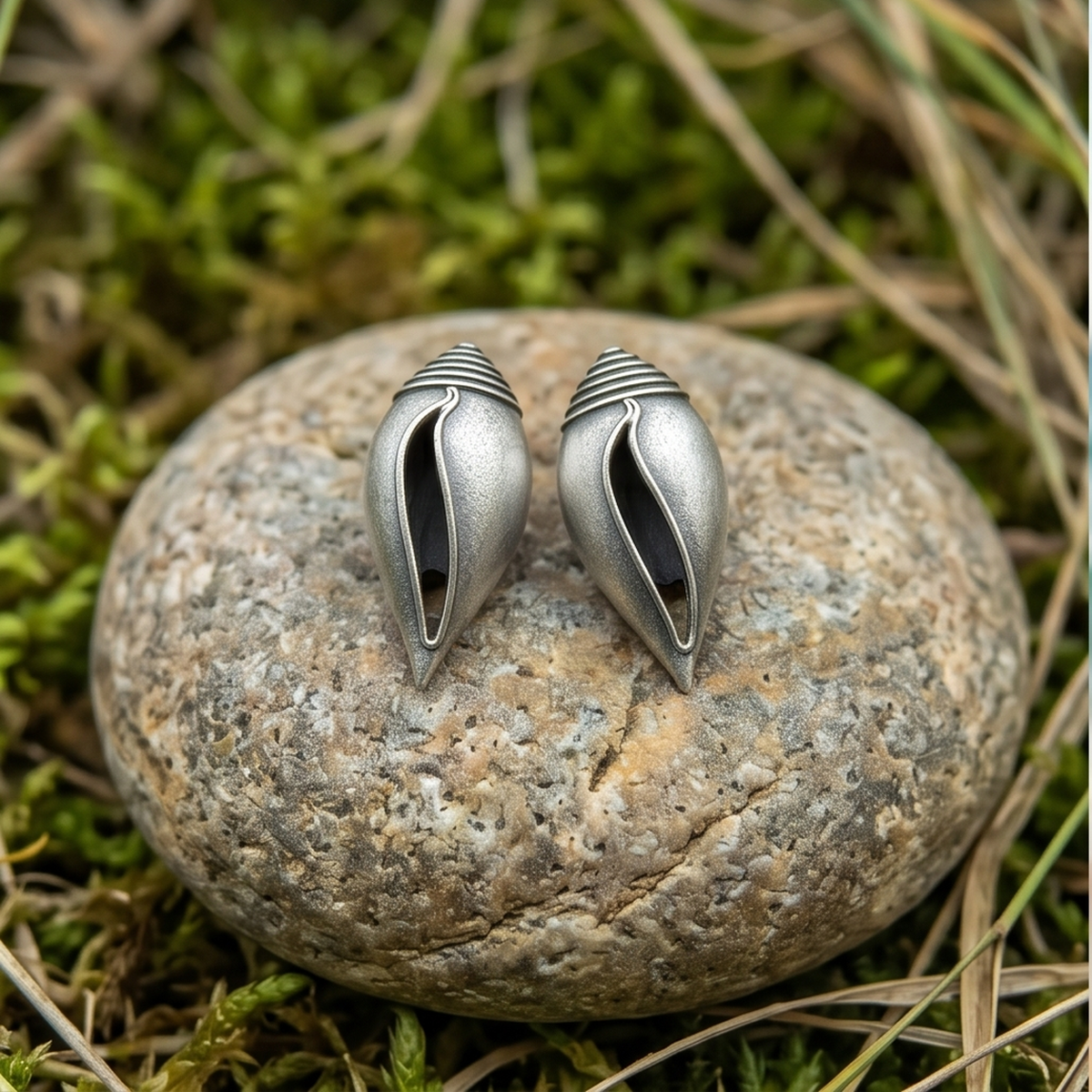 DIVYORO SILVER CONCH STUDS
