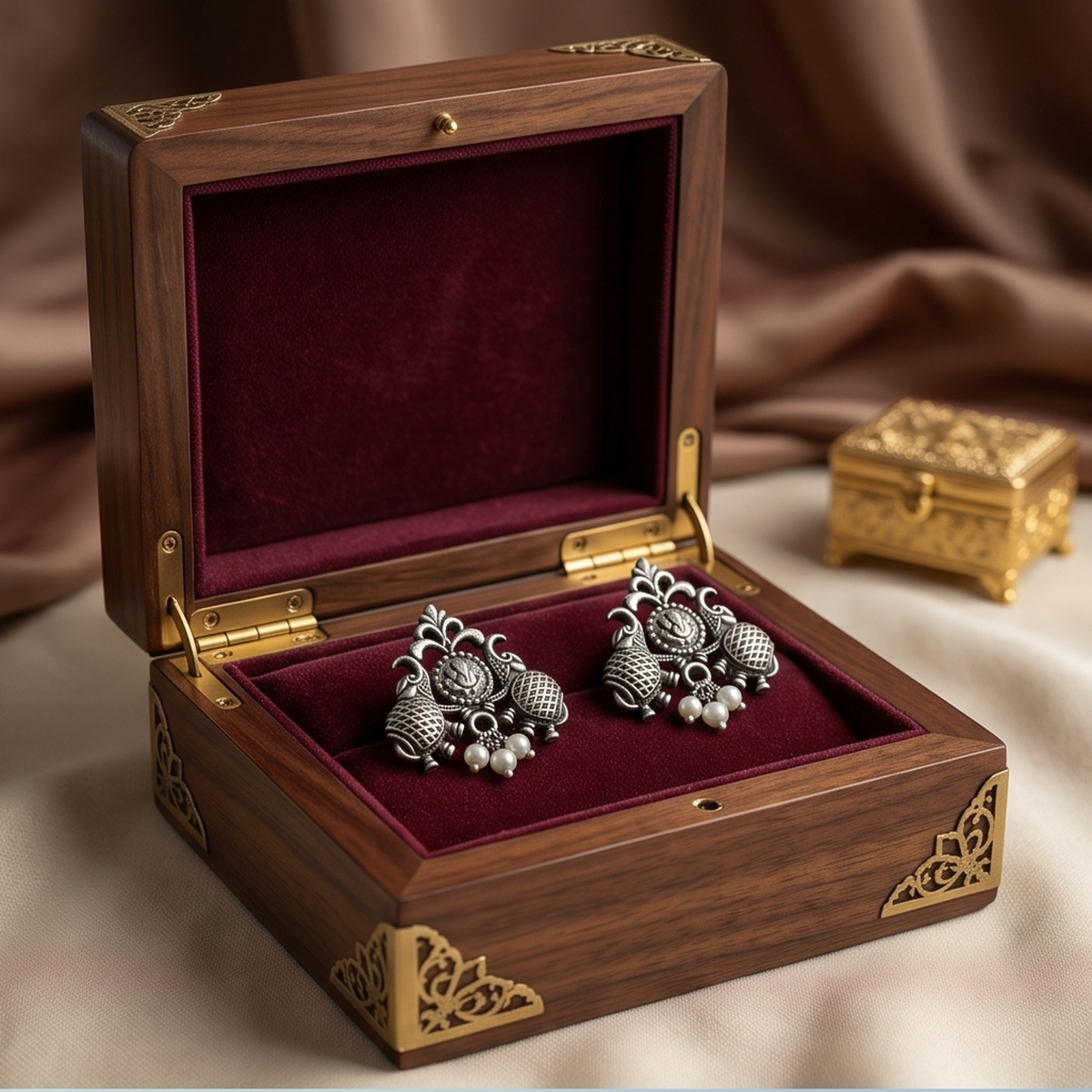 DIVYORO SILVER ETHNIC STUDS