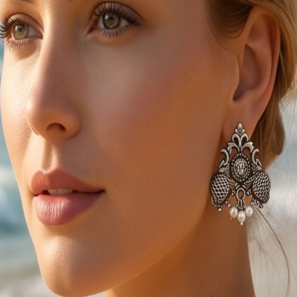 DIVYORO SILVER ETHNIC STUDS