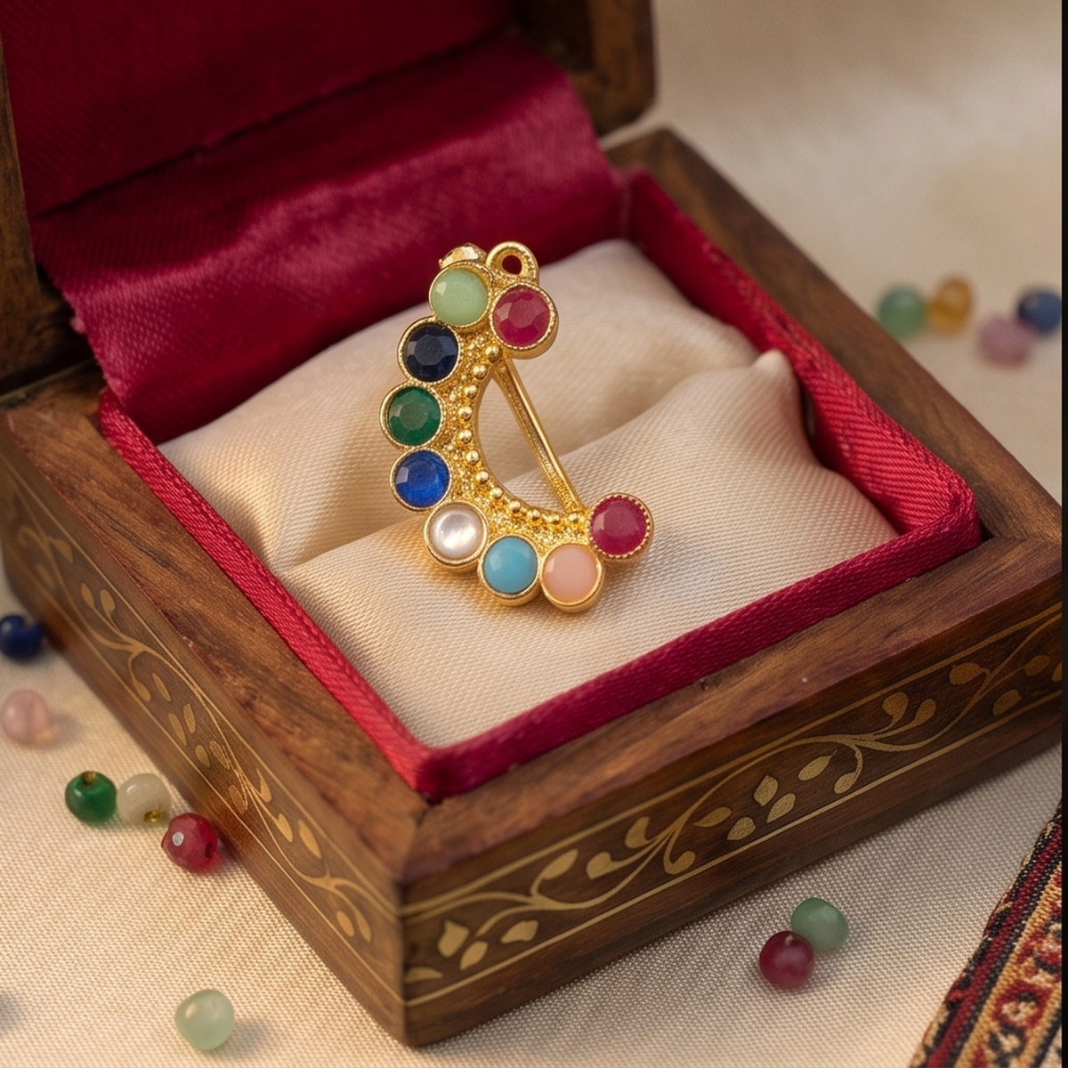 Divyoro Rainbow Crescent NosePin