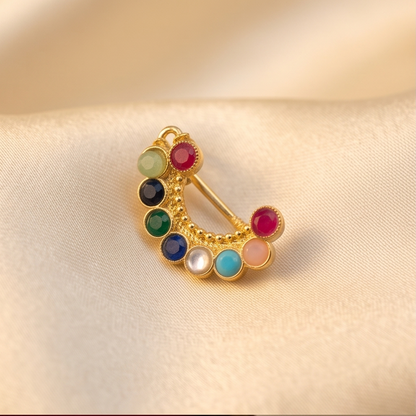 Divyoro Rainbow Crescent NosePin