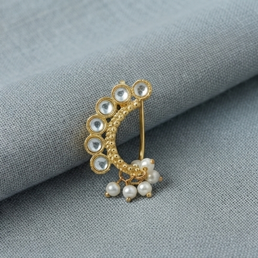 Divyoro Traditional Gold-Plated Polki Nath