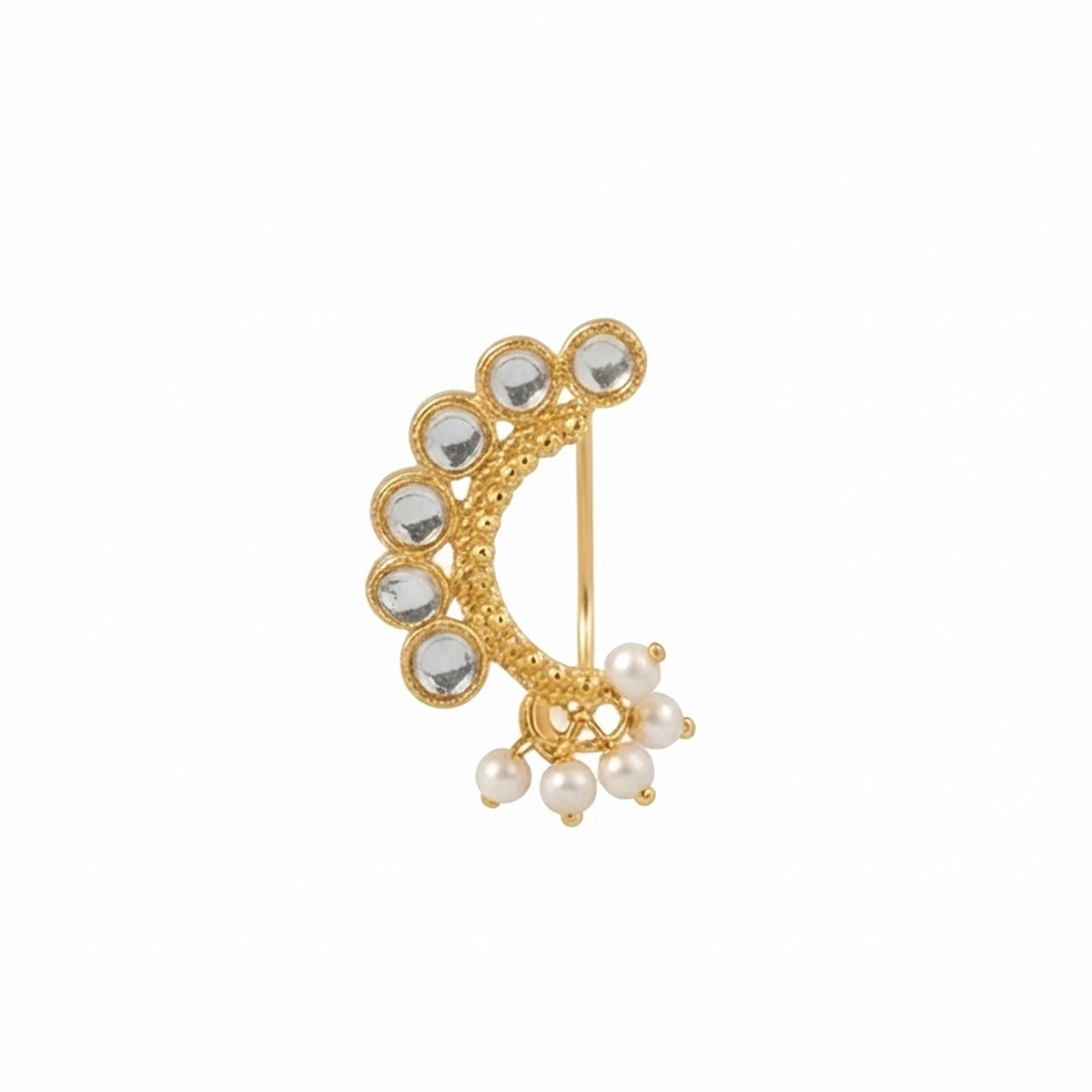 Divyoro Traditional Gold-Plated Polki Nath