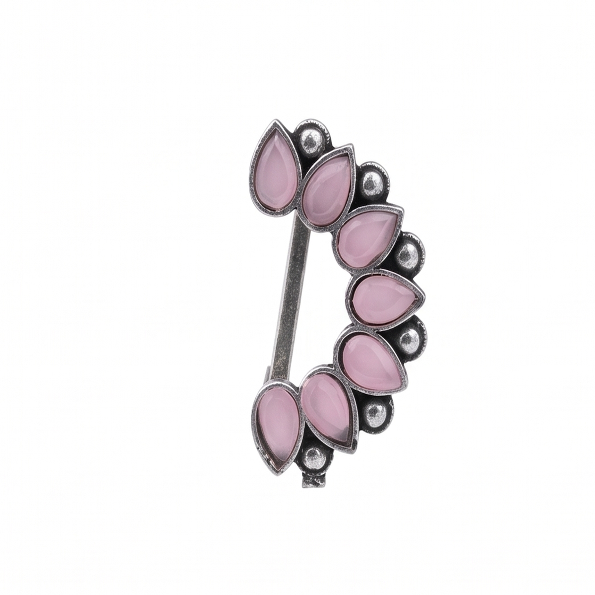 Divyoro Oxidised Lotus Motif NosePin