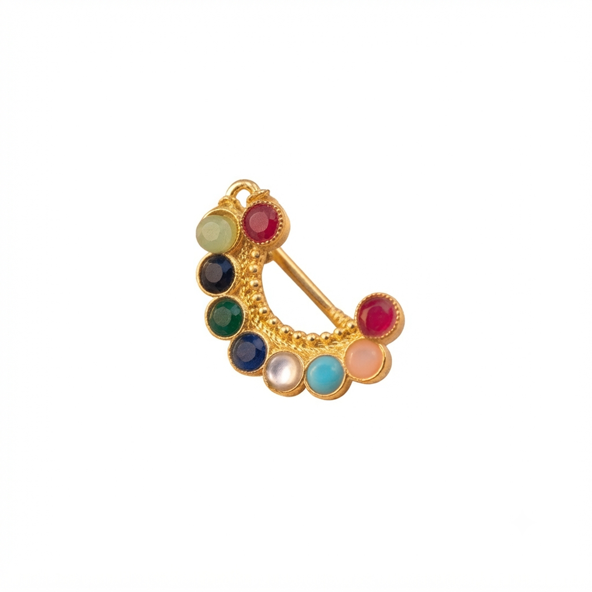 Divyoro Rainbow Crescent NosePin