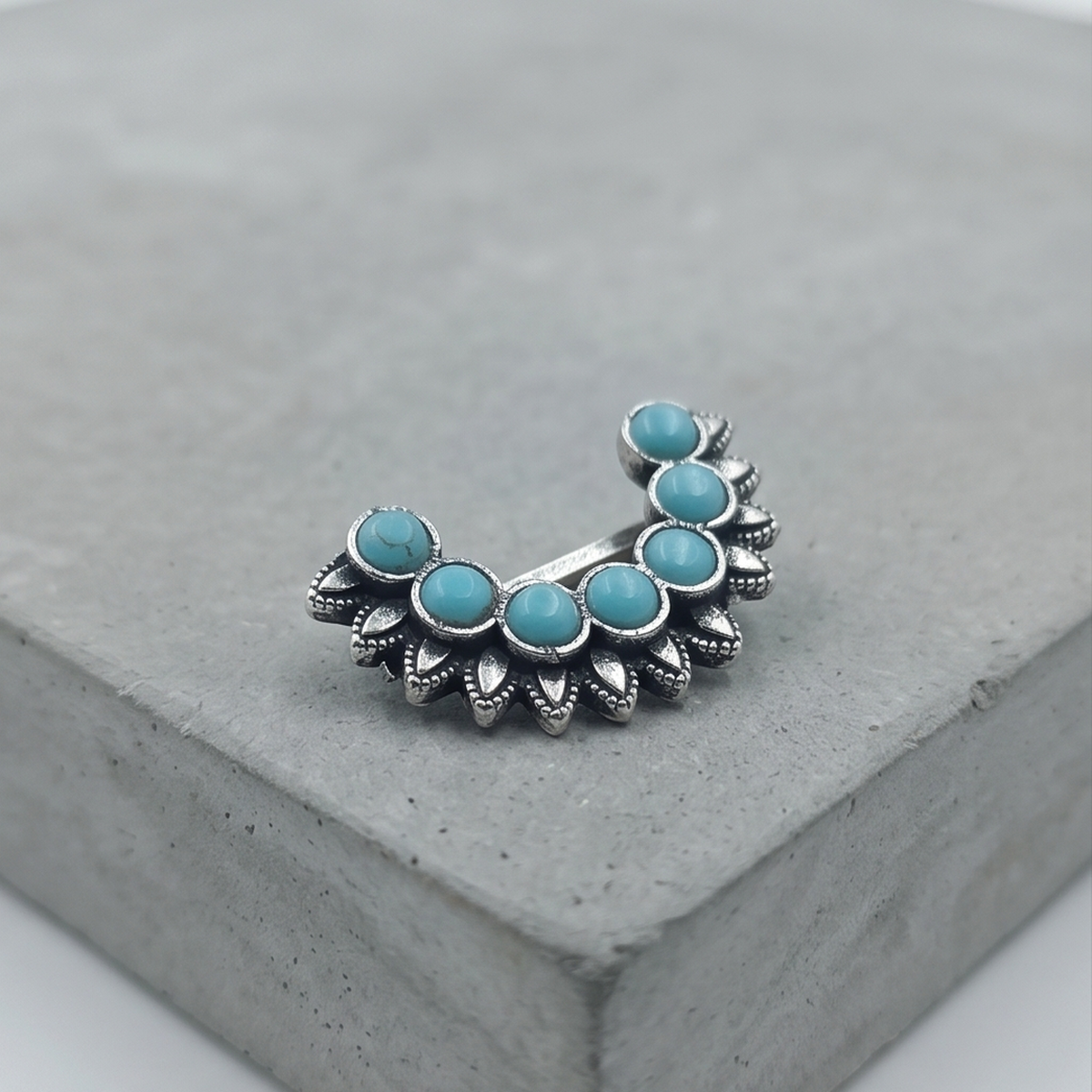 Divyoro Oxidised Aqua Heritage Nath