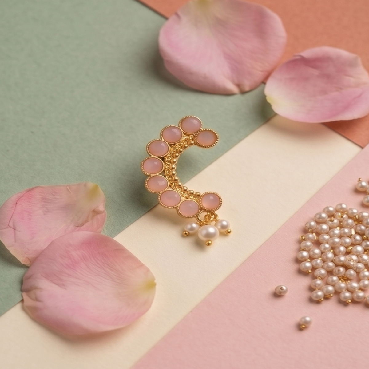 Divyoro Pastel Pink Halo NosePin