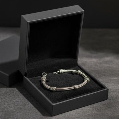 Divyoro oxidized metallic accent beads anklet