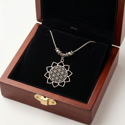 DIVYORO OXIDIZED SILVER FLORAL PENDANT CHAIN SET