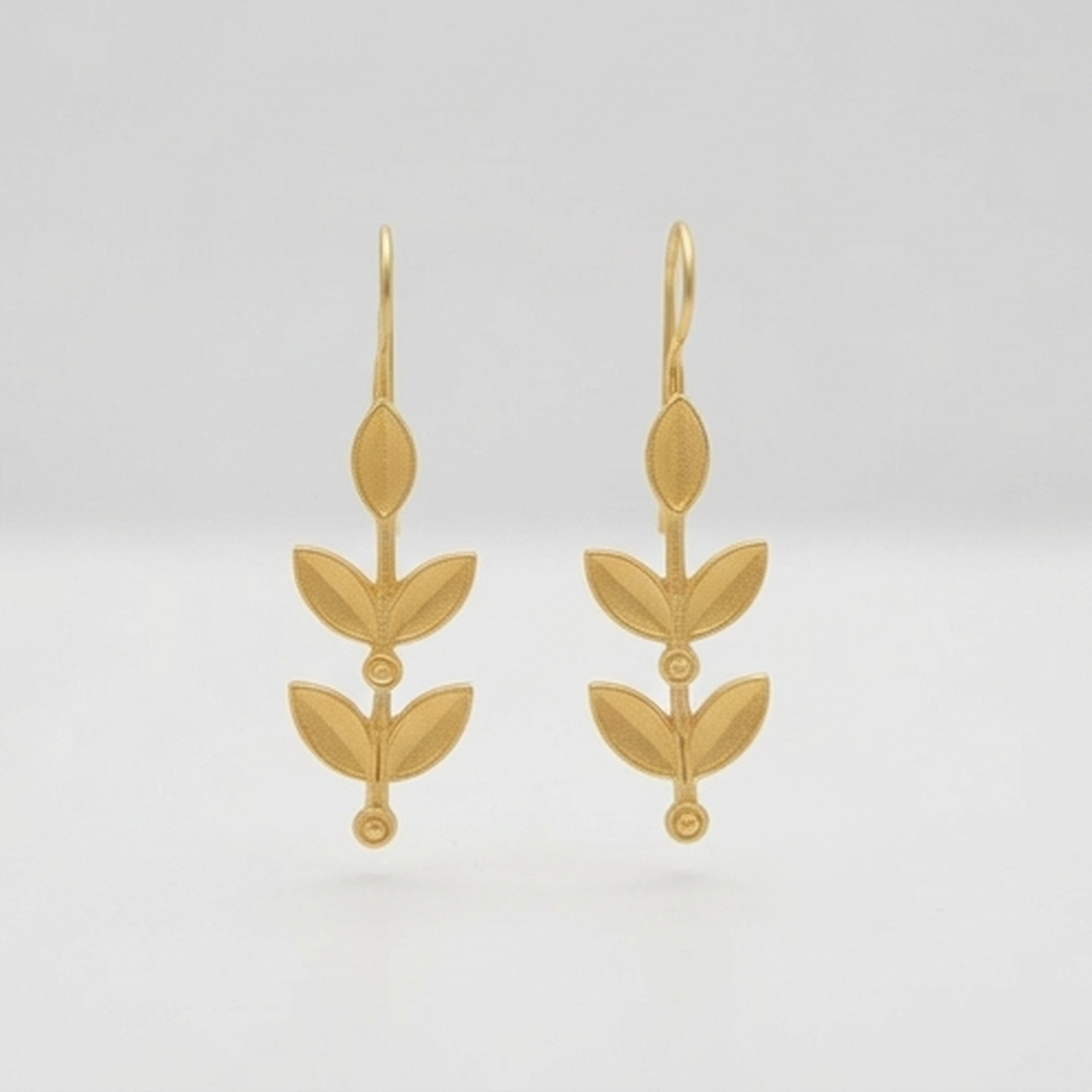 DIVYORO NATURE-INSPIRED GOLD DANGLE EARRING