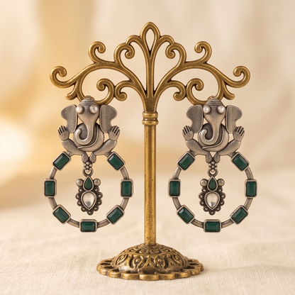 DIVYORO GREEN GANESHA HOOPS