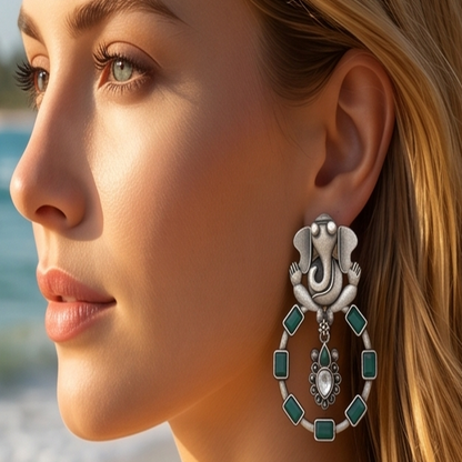 DIVYORO GREEN GANESHA HOOPS