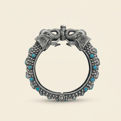 DIVYORO TURQUOISE ELEPHANT CUFF KADA
