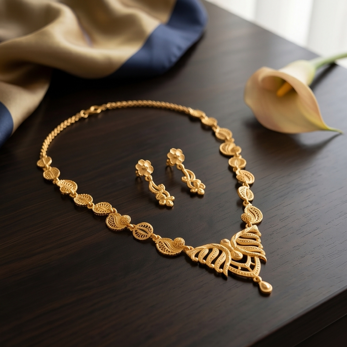 DIVYORO GOLD PAISLEY NECKLACE