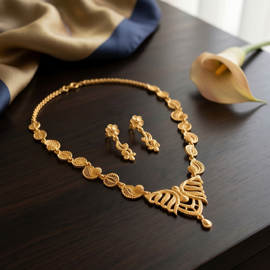 DIVYORO GOLD PAISLEY NECKLACE
