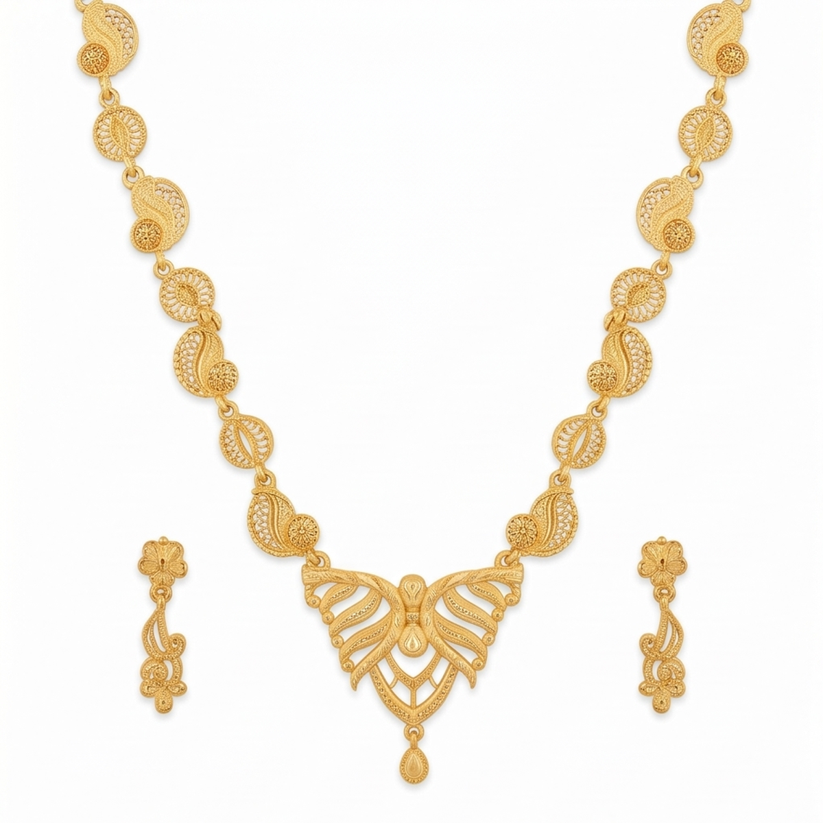DIVYORO GOLD PAISLEY NECKLACE