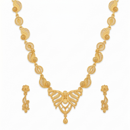 DIVYORO GOLD PAISLEY NECKLACE