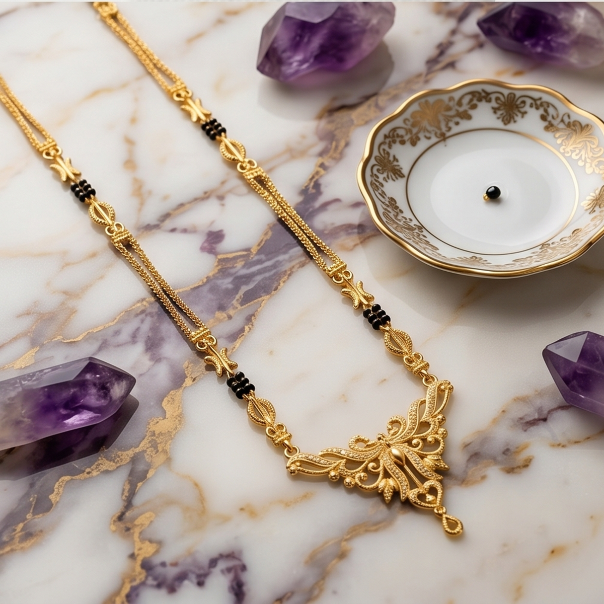 DIVYORO ELEGANT GOLD CHAIN MANGALSUTRA