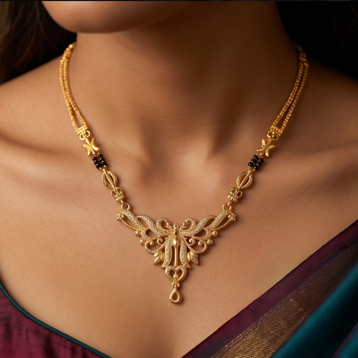 DIVYORO ELEGANT GOLD CHAIN MANGALSUTRA