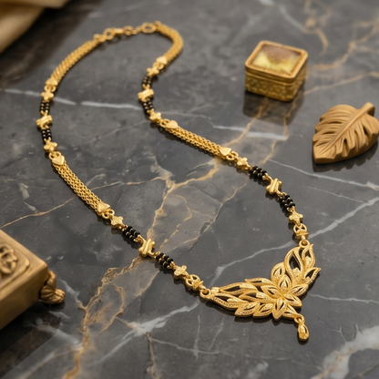 DIVYORO FLORAL GOLD MANGALSUTRA DESIGN