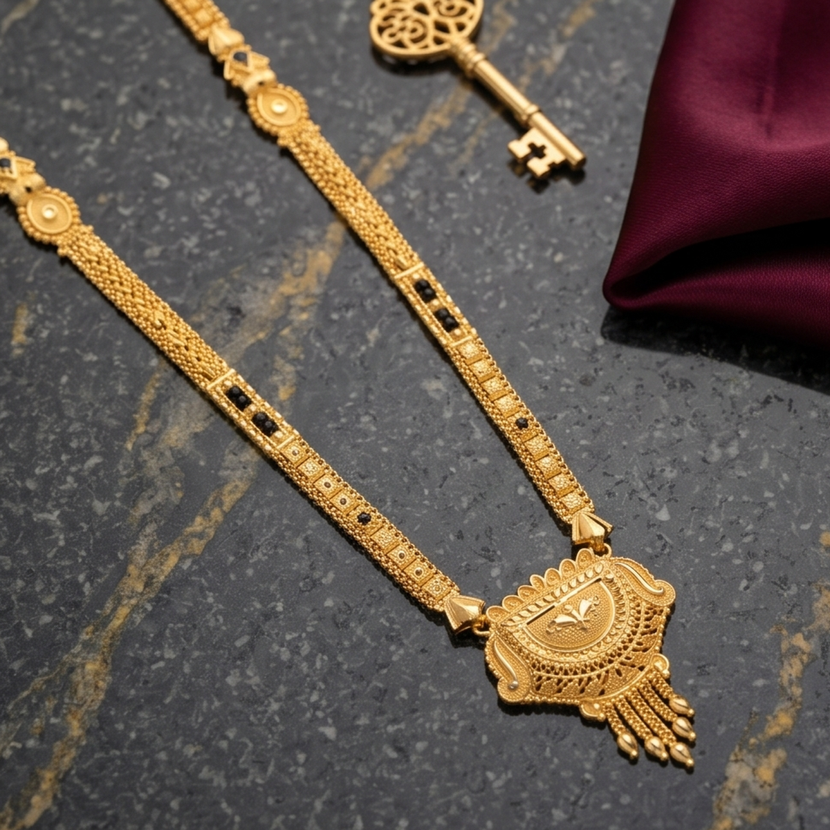 DIVYORO DESIGNER GOLD MANGALSUTRA CHAIN